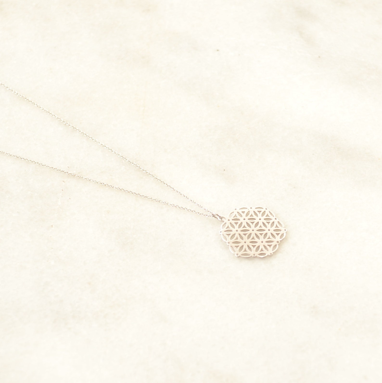 Flower of Life Silver Necklace Sacred Geometry Mandala - Etsy