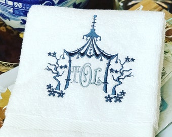 monogrammed towels etsy