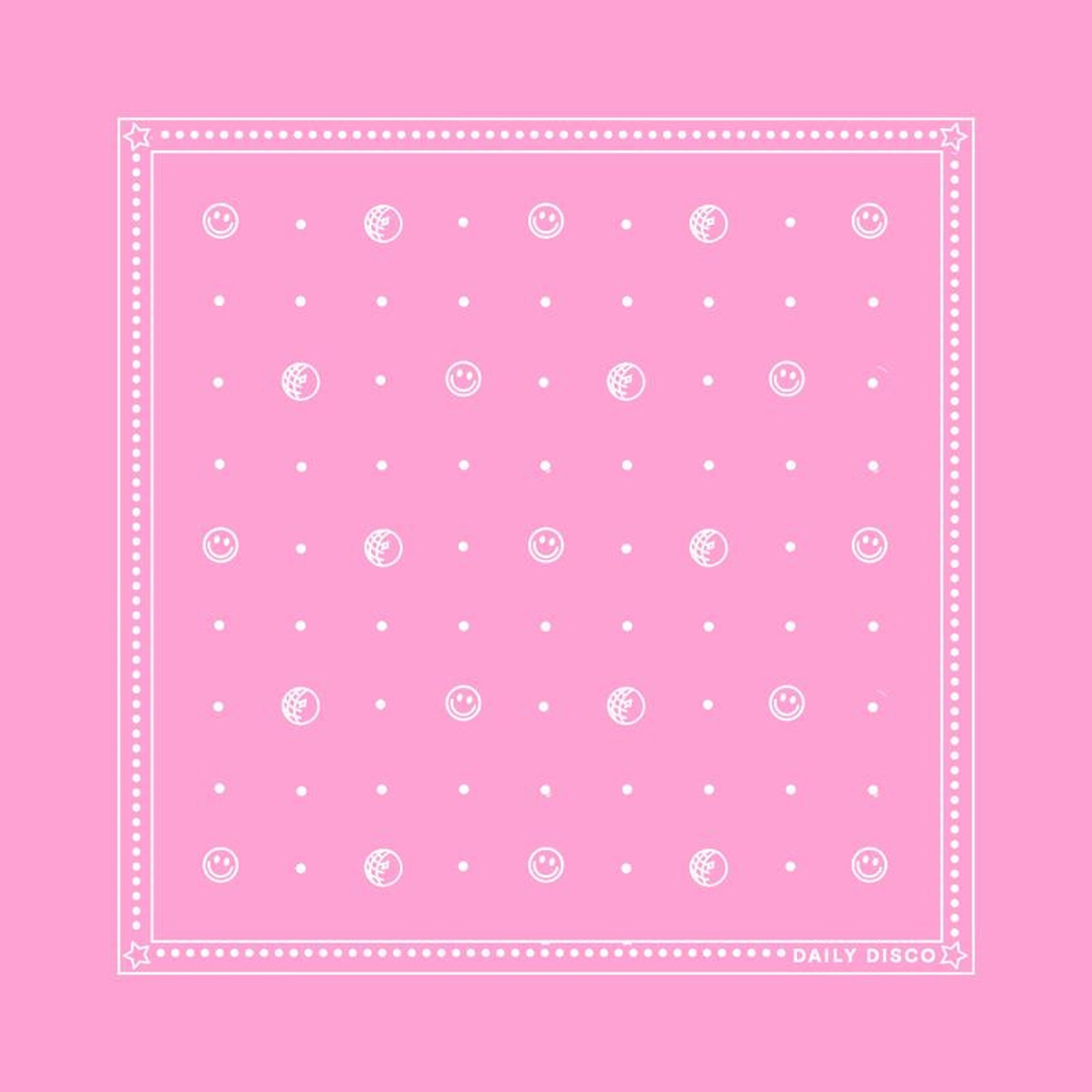 Pink Custom Bandana / Disco Ball Bandana / Embroidered Bandana Etsy
