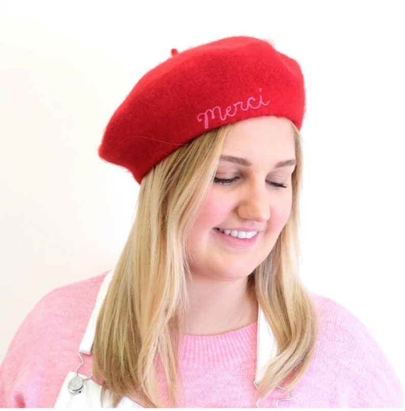 Personalized Beret / Embroidered Beret / Chainstitched Hat Etsy