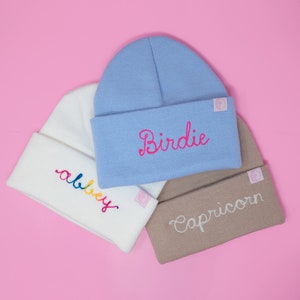 Personalized Beanie / Custom Name Beanie / Embroidered Hat / Chainstitch Beanie