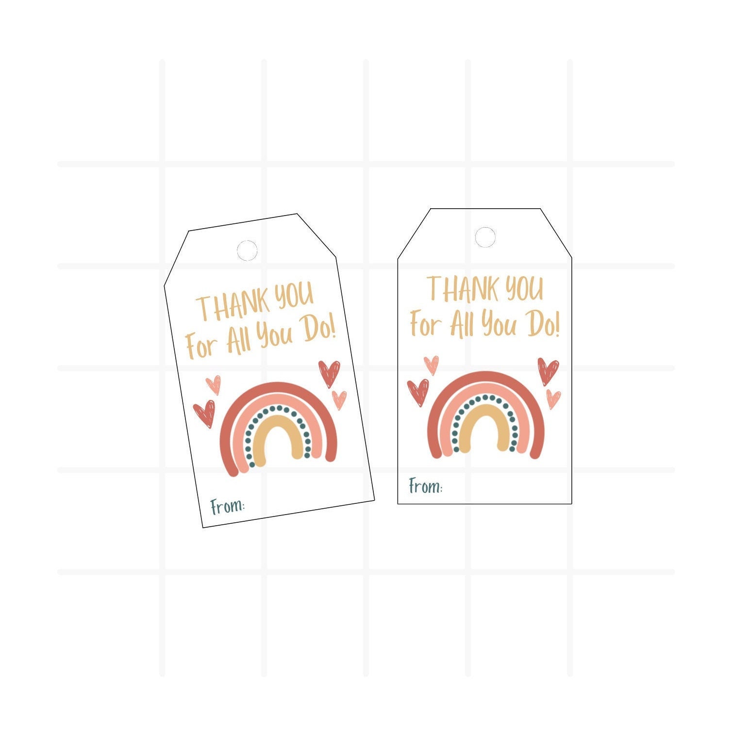 Printable Thank You for All You Do Gift Tag // Rainbow // Boho - Etsy