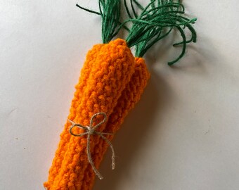 3 Crochet Carrots // Crochet // Handmade // Farmhouse // Decor // Bowl Filler
