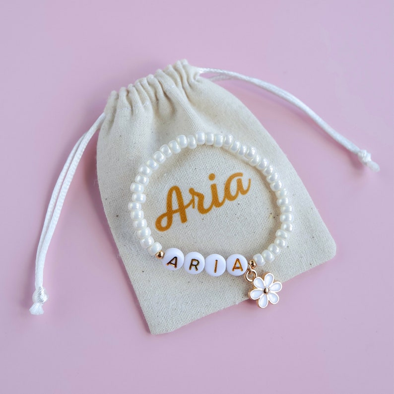 Personalised Flower Girl bracelet. image 8