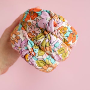 Colourful Retro Headband for Girls Handcrafted 70s Inspired Top Knot Accessory. image 1