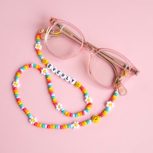 Children's personalised eyeglass chain. Colourful eyeglass chain. Daisy chain. zdjęcie 1