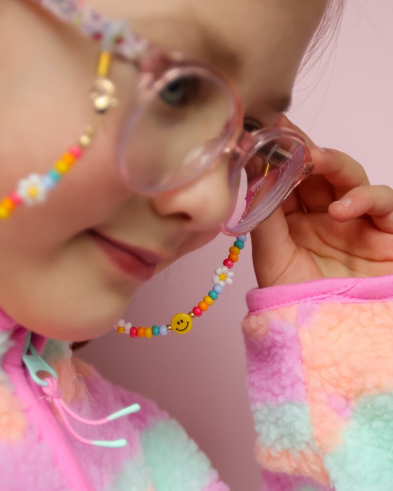 Children's personalised eyeglass chain. Colourful eyeglass chain. Daisy chain. zdjęcie 10