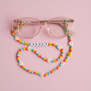Children's personalised eyeglass chain. Colourful eyeglass chain. Daisy chain. zdjęcie 9