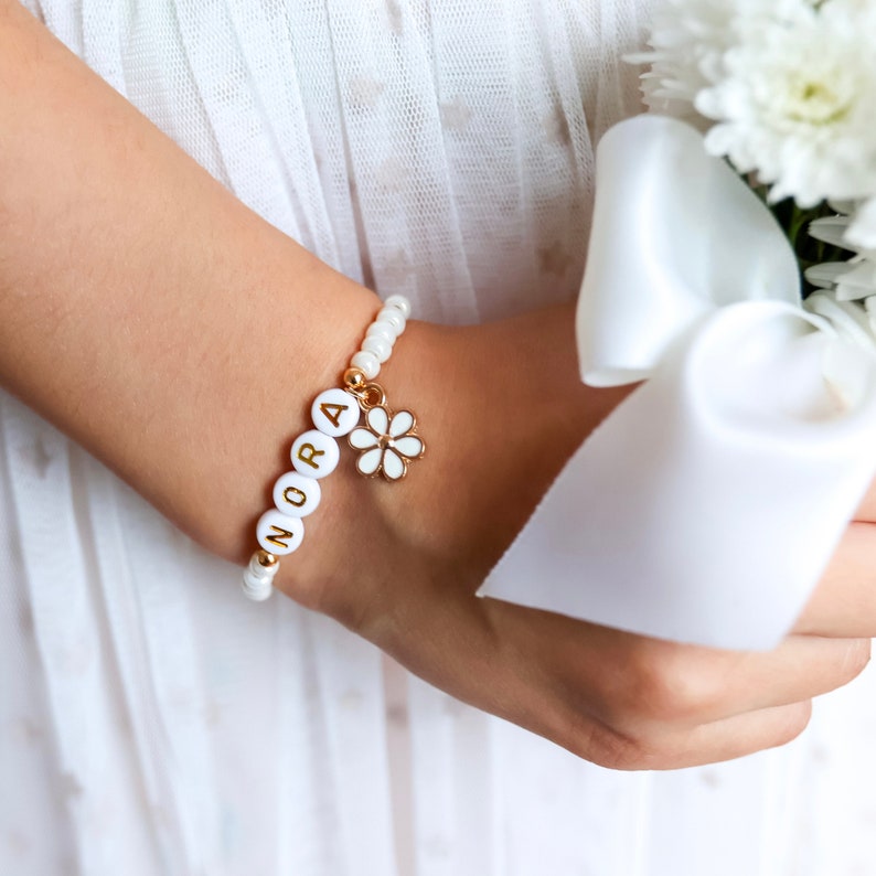 Personalised Flower Girl bracelet. image 7