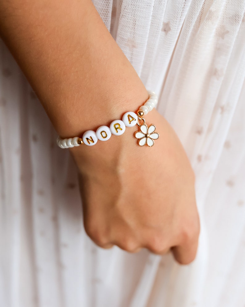 Personalised Flower Girl bracelet. image 1