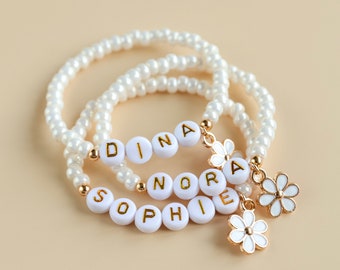 Personalised Flower Girl bracelet.