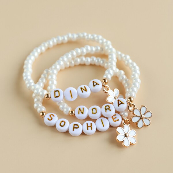 Personalised Flower Girl bracelet.