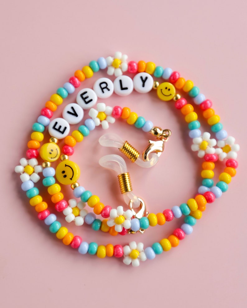 Children's personalised eyeglass chain. Colourful eyeglass chain. Daisy chain. zdjęcie 7