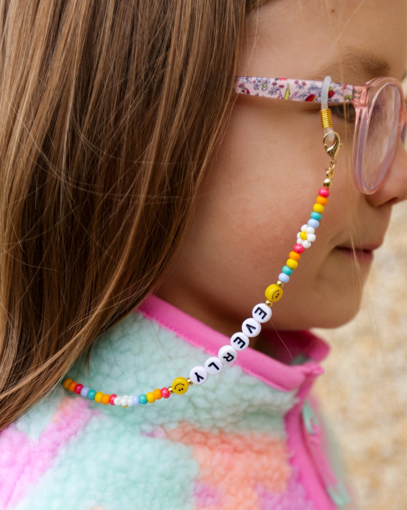 Children's personalised eyeglass chain. Colourful eyeglass chain. Daisy chain. zdjęcie 3