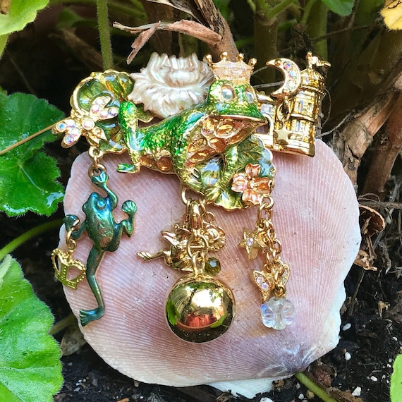Kirks Folly Fairy Frog Pin Brooch