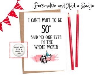 funny 50th card etsy