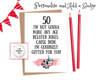 funny 50th card etsy