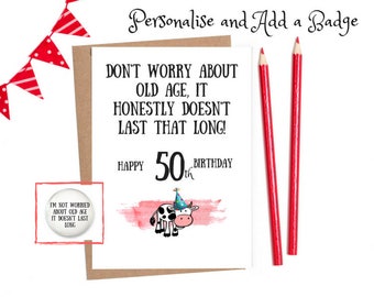 funny 50th card etsy
