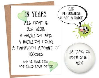 18 year anniversary etsy