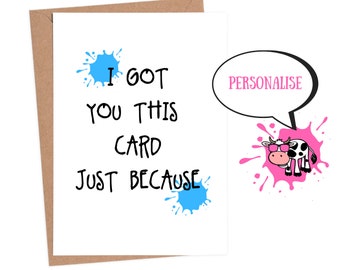 Friend card funny, friendship card funny, thank you friend card, funny thank you card, personalised thank you cards, friend thank you card