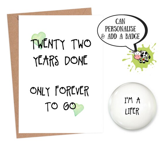 22nd Wedding Anniversary Card 22nd Anniversary Card 22 Year Etsy