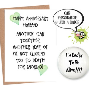 Funny anniversary card husband, funny anniversary card for husband, husband funny, funny husband card, husband anniversary card personalised image 1