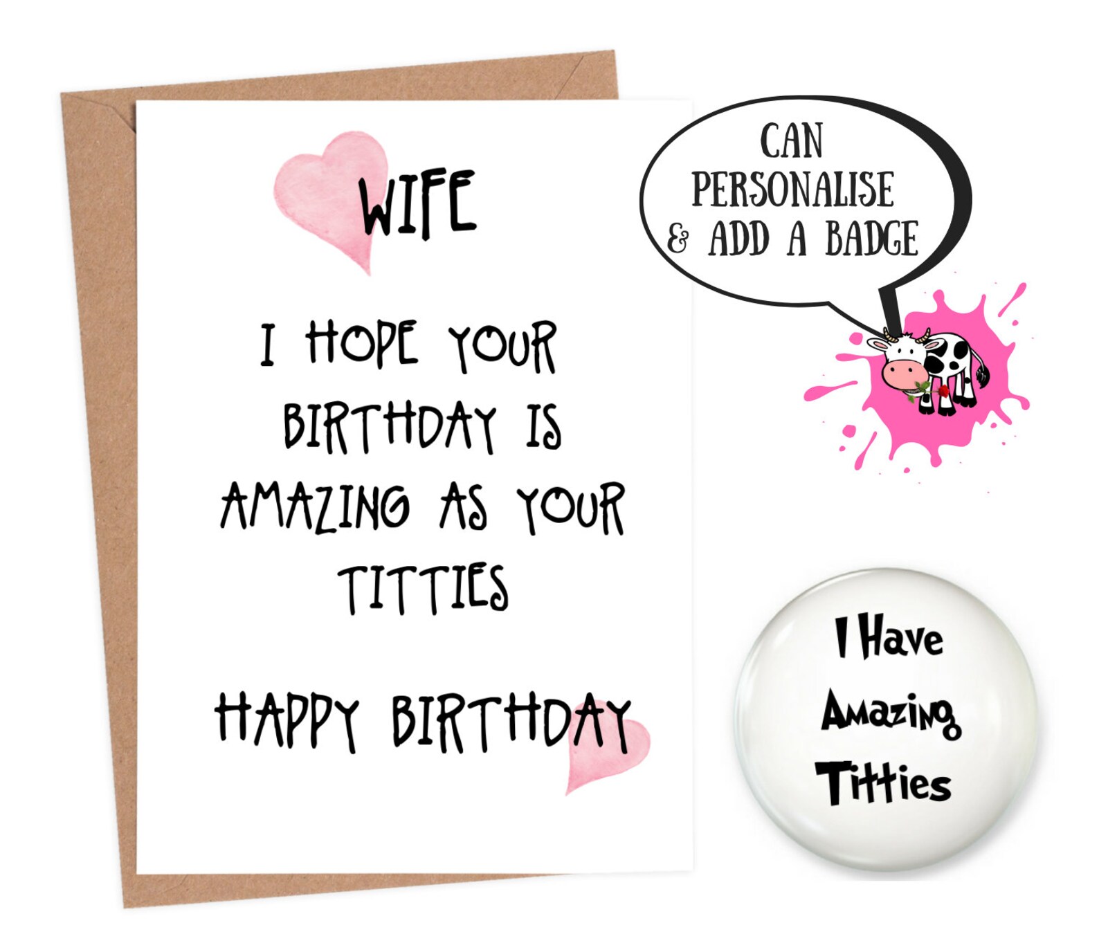 Birthday Card Wife Funny Wife Birthday Card Funny Birthday - Etsy UK