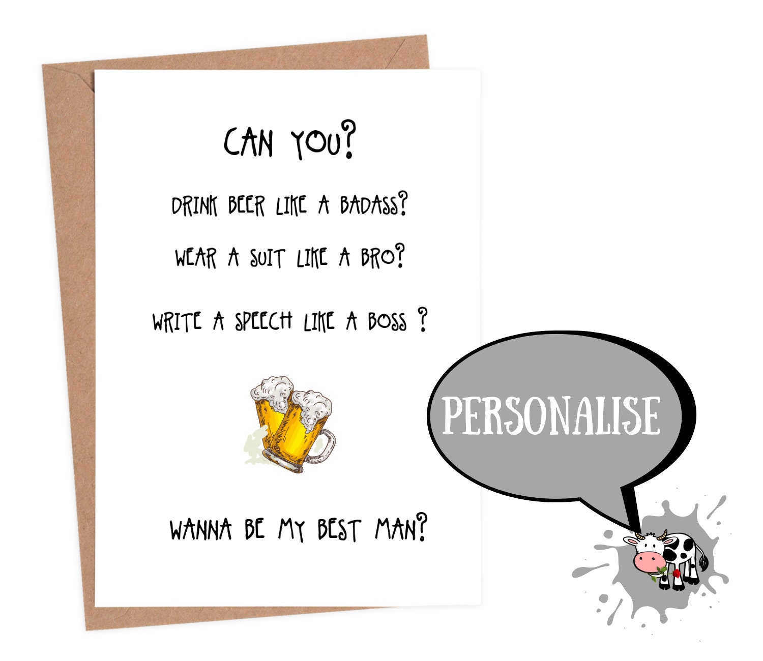Best Man Proposal Card Will You Be My Best Man Card Proposal Etsy UK