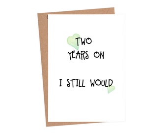 Second wedding anniversary card 2nd anniversary card 2 year anniversary card funny anniversary card wife, funny anniversary card for husband