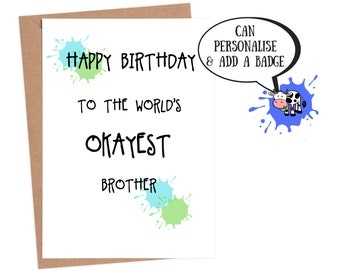 Funny brother card funny, funny brother birthday card, birthday card brother funny, funny birthday card for brother, funny brother card