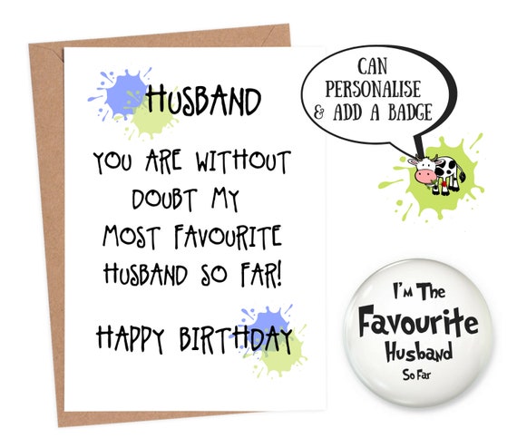 Funny husband card birthday funny husband birthday card | Etsy