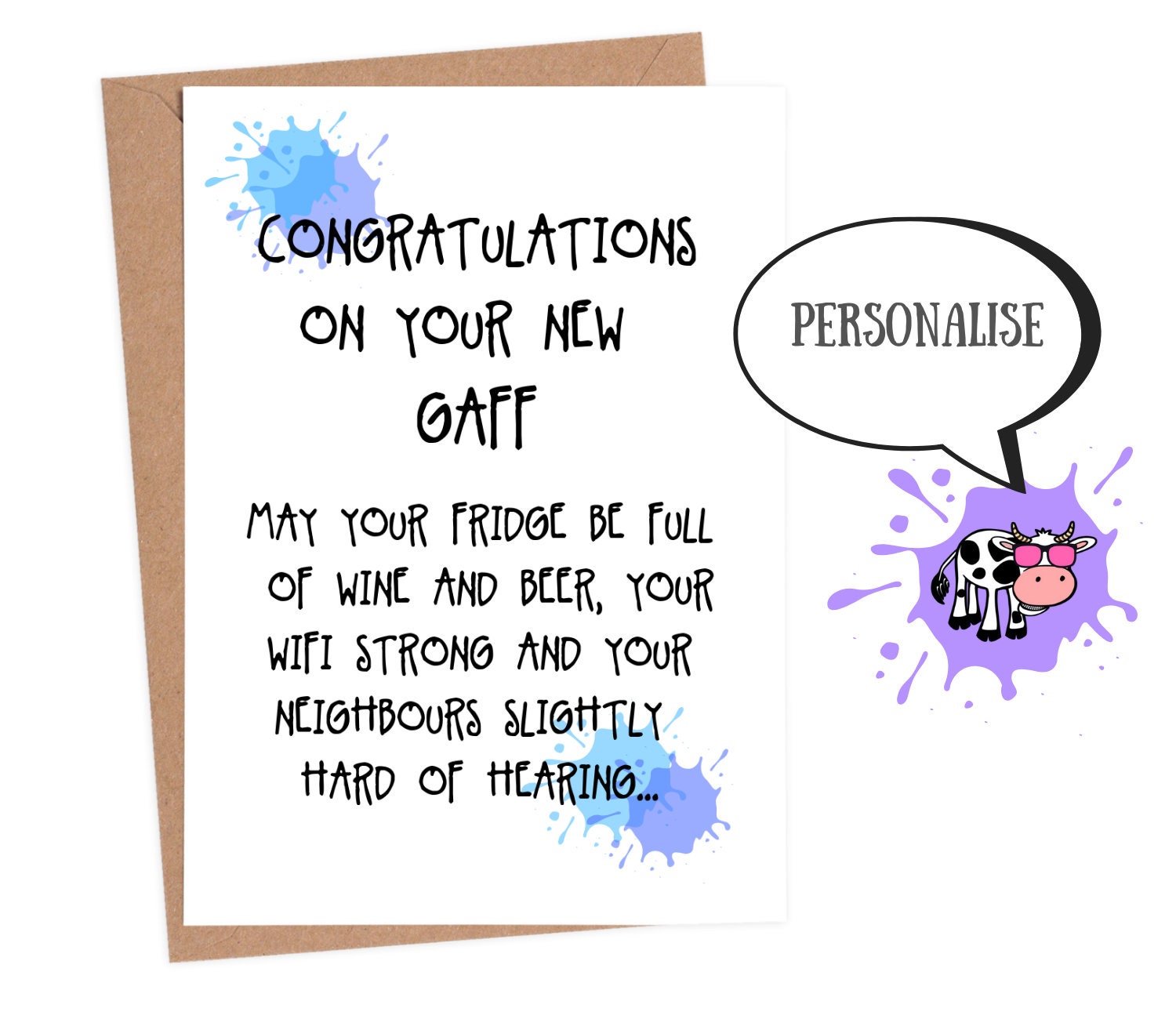 Funny Housewarming Card Funny New Home Card Personalised - Etsy