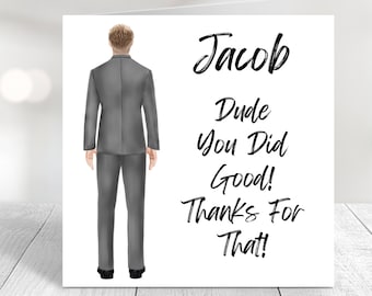 Thank You Usher Card, Usher Thank You Card, Thank You Groomsman Card Thank You, Groomsmen Thank You, Gift Bag and Wine Label Available. UK