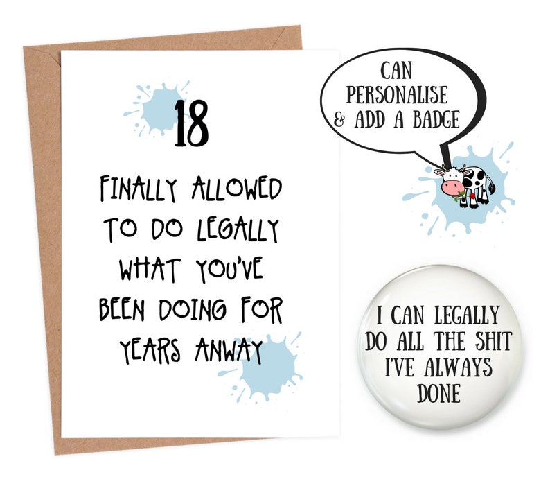 Funny 18th Birthday Funny 18th Card 18th Birthday Card Etsy