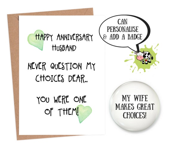 Funny Anniversary Card Husband Funny Anniversary Card For Etsy