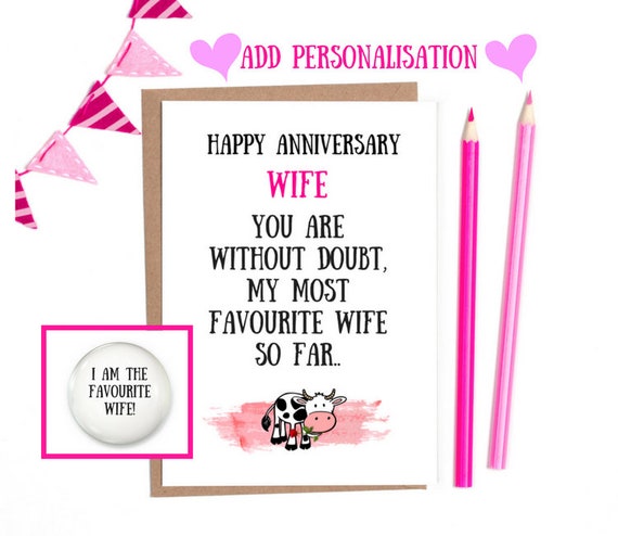 funny anniversary card for wife funny funny anniversary card etsy