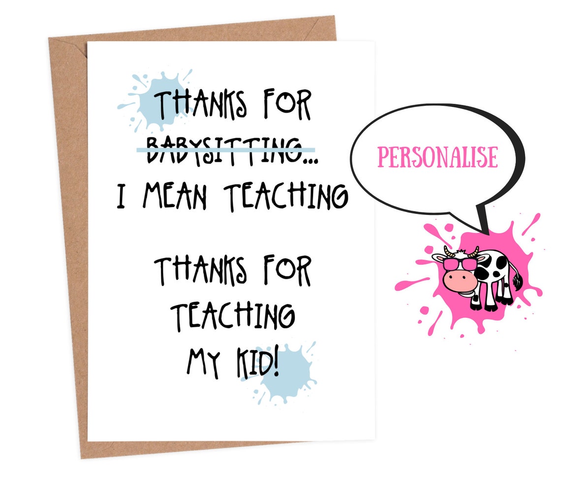 Printable Thank You Card For Teacher Funny