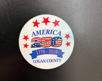America 250 Magnet, Personalized County Keepsake, Patriotic Party Favor