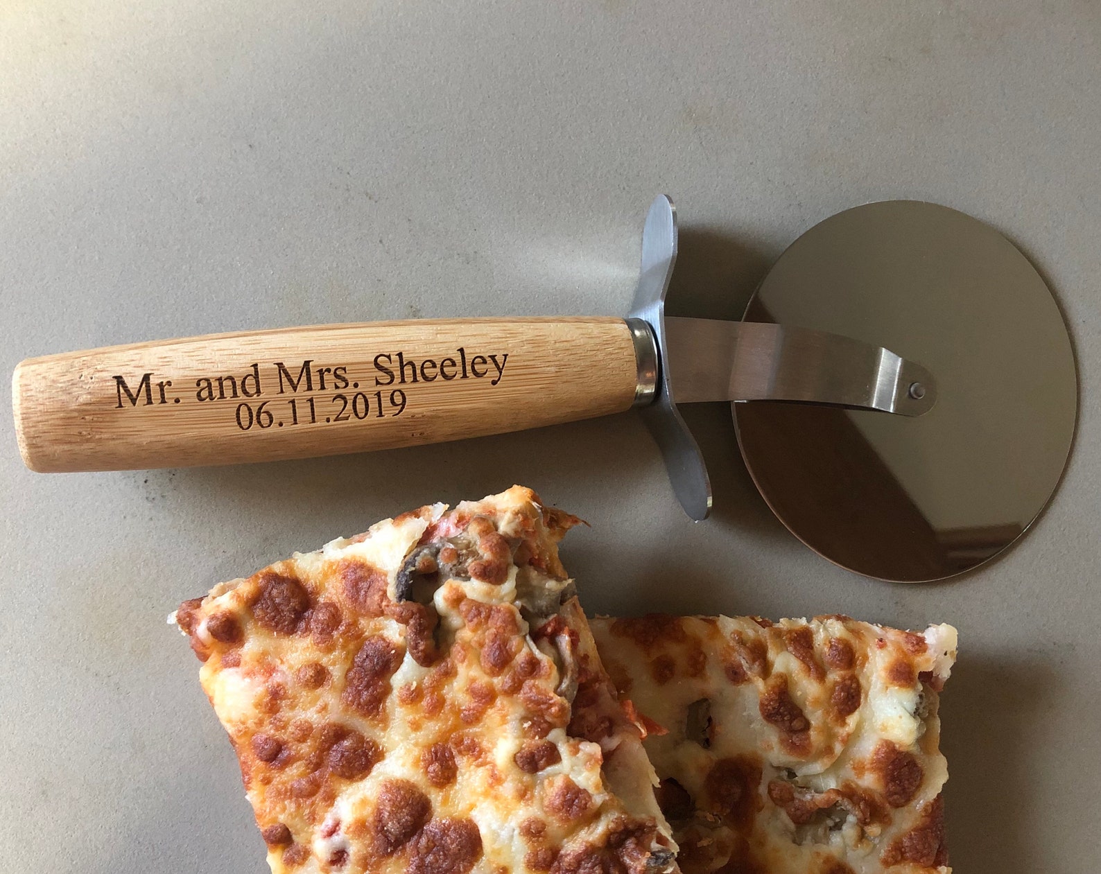 Engraved Wooden Pizza Cutter. Personalized Pizza Cutter. Etsy