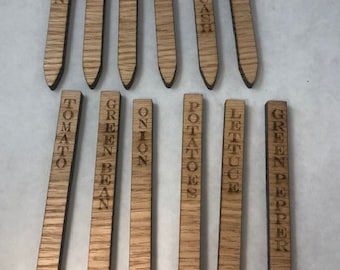 Vegetable garden markers. Set of 12 markers for garden. Identify my garden. Sticks to identify your veggies in your garden.
