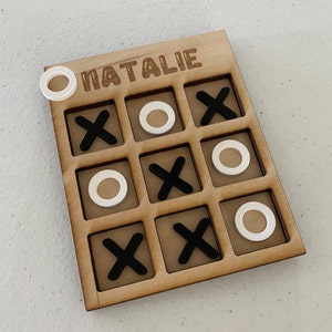 Tic Tac Toe Wooden Board. Wooden Kids Game. Personalized Travel Tic Tac Toe Game. X&#39;s and O&#39;s.