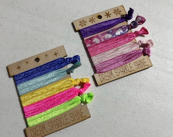 Neon Hair Tie Set: Bright Elastic Ponytail Holders, 5 Pack