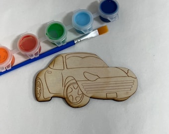 Unfinished Wooden Sports Car: Kid's Craft to Paint