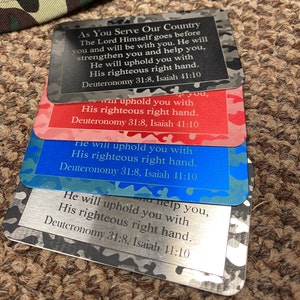 Military Gift. Military Deployment Wallet Card. Aluminum As You Serve Our Country Business Card.