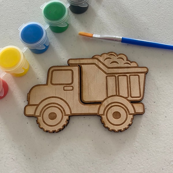 Unfinished Wooden Dump Truck to Paint. Dump Truck Wooden Blank. Unfinished Wood Craft Blank.