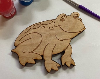 Unfinished Wooden Frog Craft Blank: Kid's Painting Project