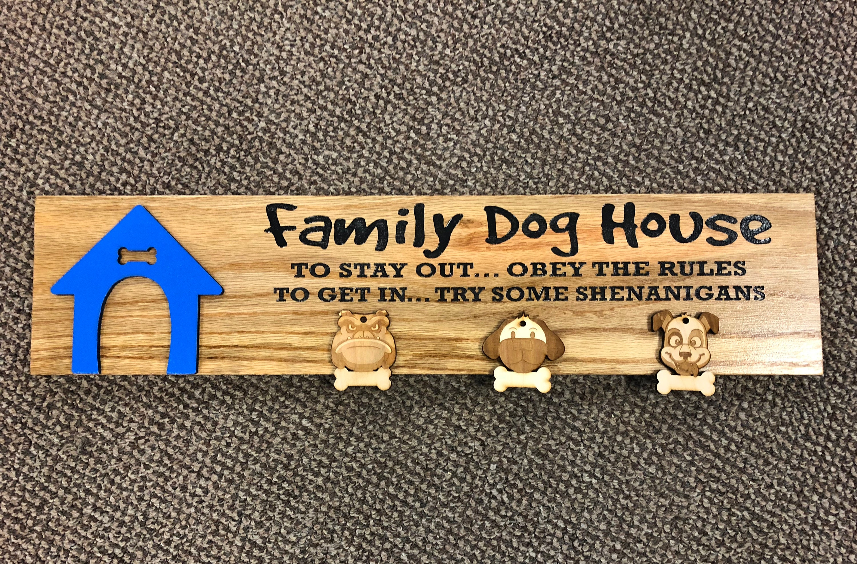 Spree Dog Accessories Tags Rectangular Wooden Pet Tag Pendant Animal Sign  Plaques Wood Sign Dog House Home Decoration Wall Decor 