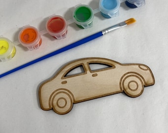 Unfinished Wooden Car Blank: Kid's Craft to Paint