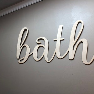 Palabras de baño. Decoración de la pared del baño. Palabra de | Etsy