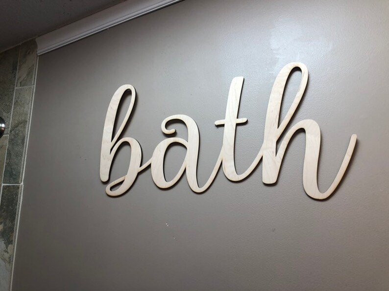 Palabras de baño. Decoración de la pared del baño. Palabra de | Etsy